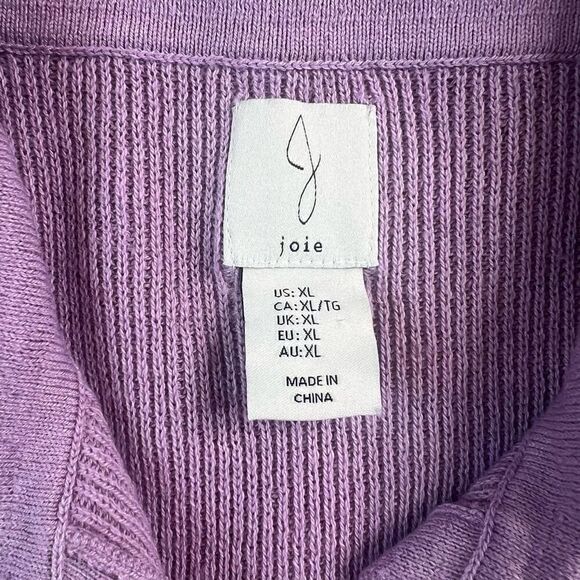 JOIE Knit Top Womens XL Purple Collared Sleeveless Soft Vneck Vest - Picture 4 of 10